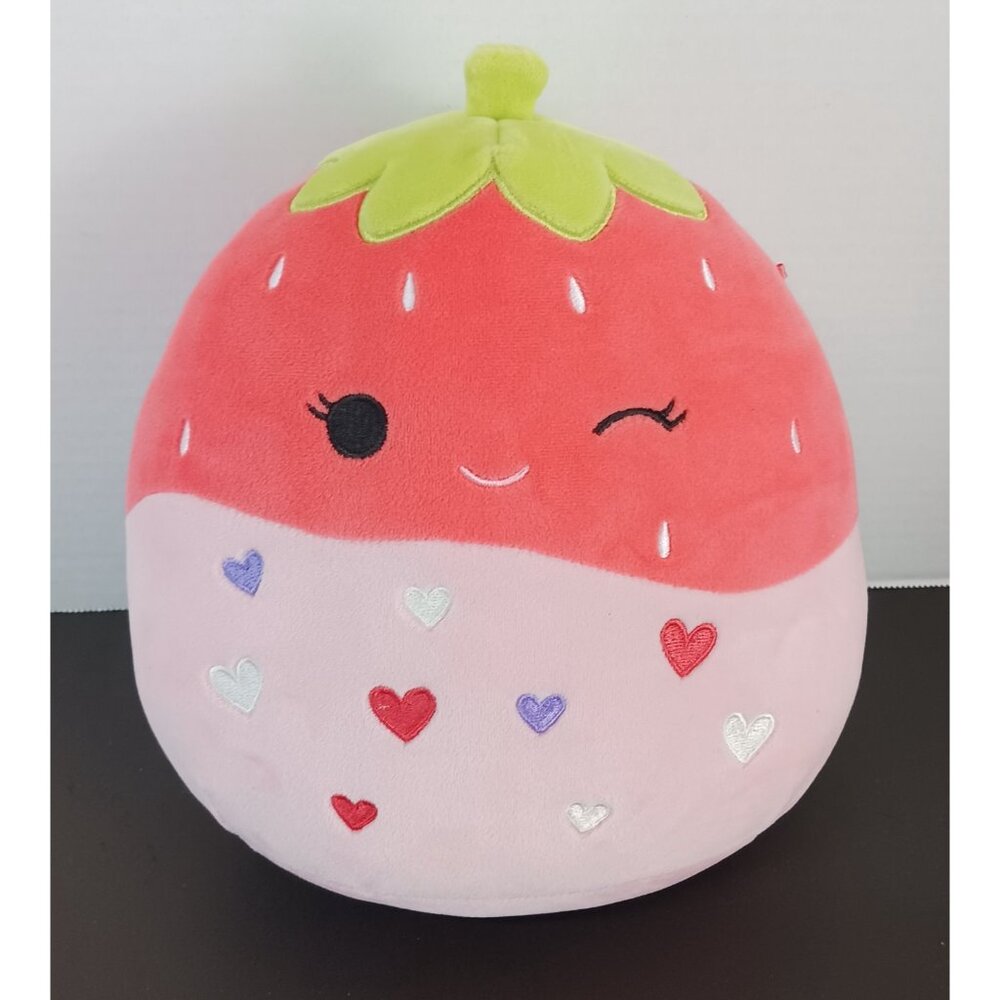 Squishmallows Scarlet the Strawberry 8" Valentine's Hearts Soft Plush Toy Pink